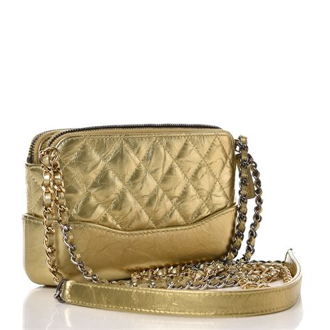 chanel small pochette metallic quilted chain|Chanel clutch.